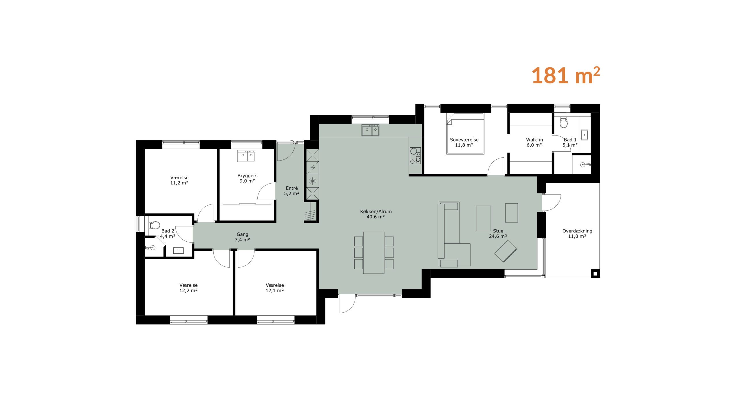 Forskudt Længe 181m2