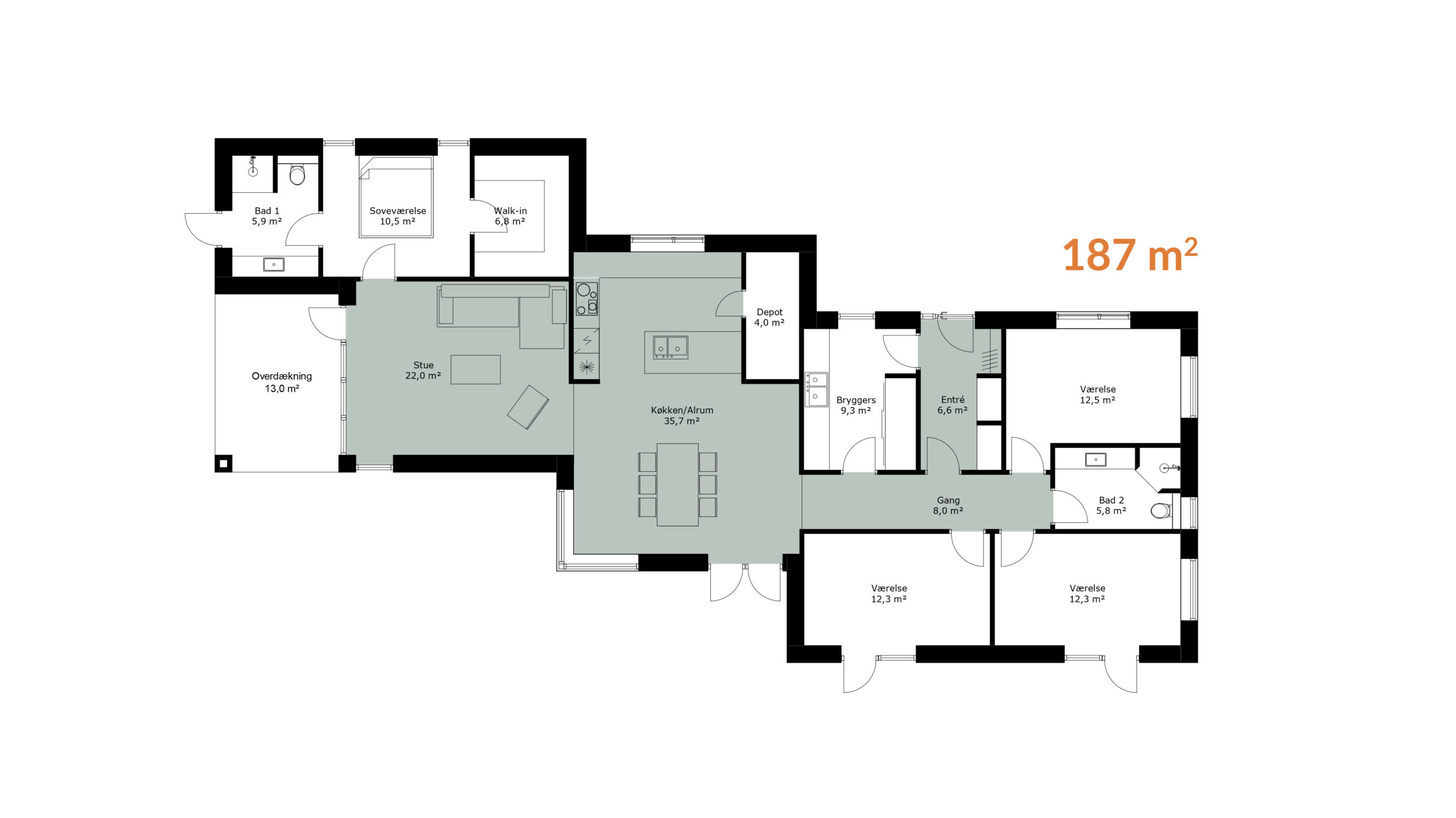 Forskudt Længe 187m2